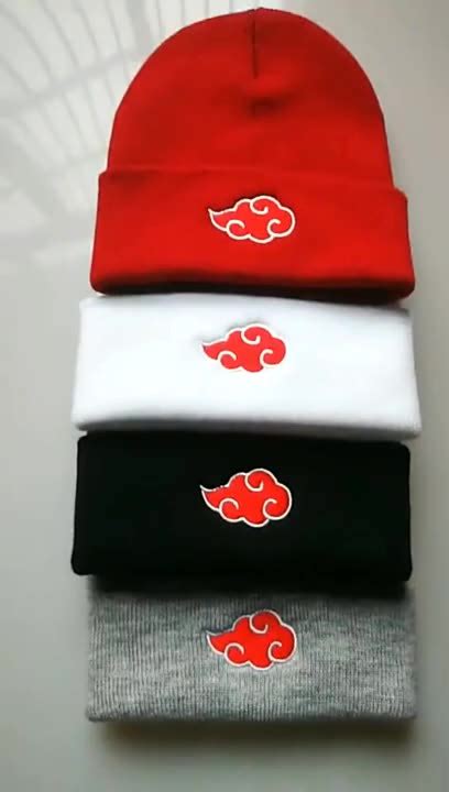 17 Designs Anime Hatake Kakashi Uchiha Itachi Red Cloud Embroidery Knit