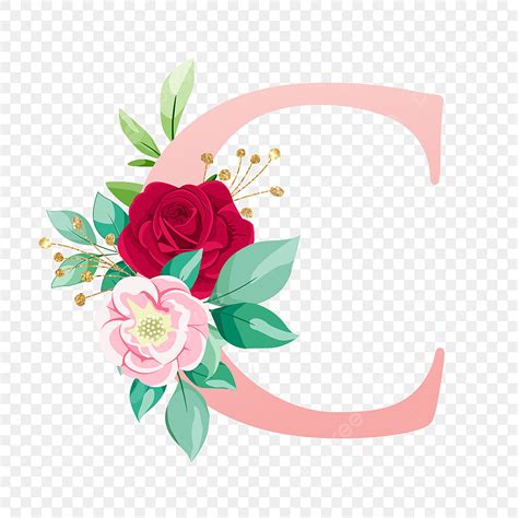 Rosa Ouro Alfabeto Letra C Aquarela Png Carta Um Clipart Logotipo