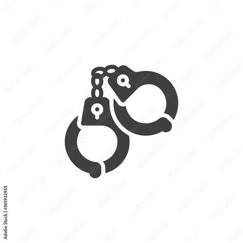 Police Handcuffs Vector Icon Filled Flat Sign For Mobile Concept And