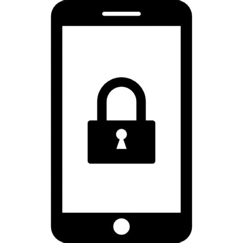 Smartphone With Locked Padlock On Screen Icons Free Download