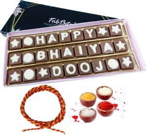 FabBites Bhai Dooj Chocolate Gift For Brother With Tikka Happy Bhaiya