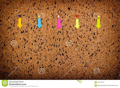 Cork Board Pin Pointed Arrows Stock Photo Image Of Computer Office