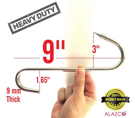 4pc 9 heavy duty and thick alazco stainless steel meat processing butcher hook 3031806738542 ebay