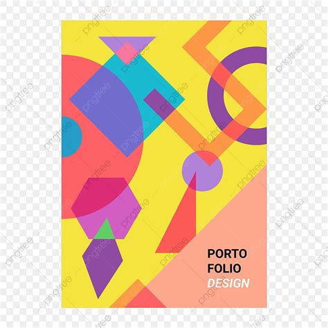 Geometric Mixed Art Design Portfolio Cover Or Background Template