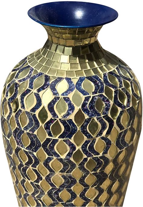 DecorShore Bella Palacio Decorative Metal Floor Vase With Glass Mosaic at Best Cost