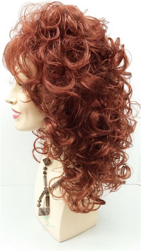 Long 18 Inch Auburn Curly Wig Stage Wig Cosplay Wig Etsy Uk