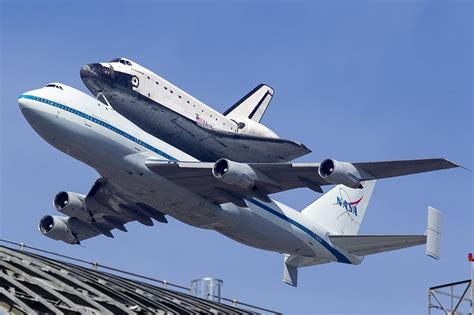Space Shuttle Endeavour Ov105 On Top Of A Boeing 747 Shuttle Carrier
