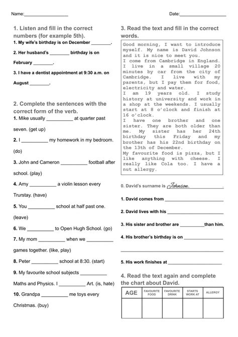 Project 2 Fourth Edition Unit 1a Test Worksheet Ordinal Numbers English Test Go Getter