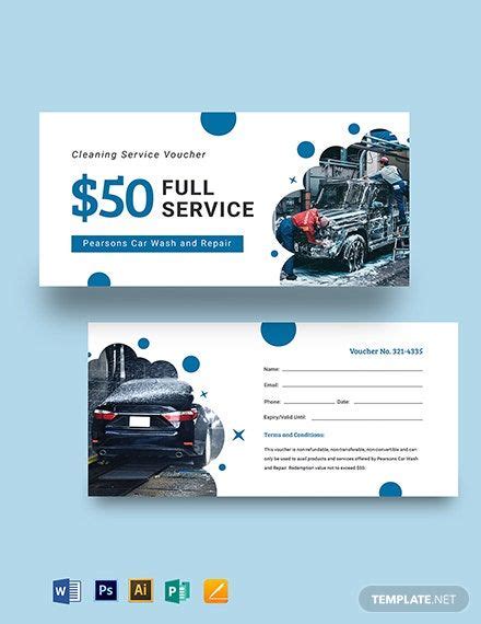 Car Wash Service Voucher Template in 2020 | Car wash ...