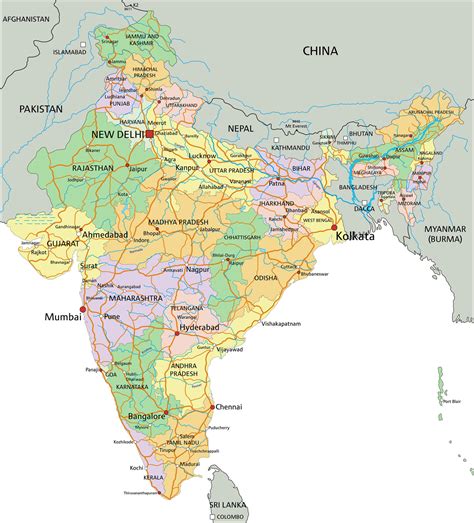Political Map Of India United States Map