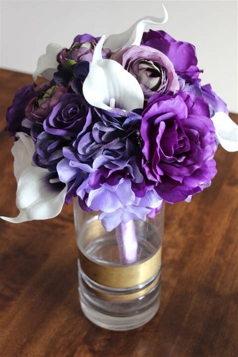 Royal Purple Wisteria And White Silk Wedding Flowers Part 1 — Silk