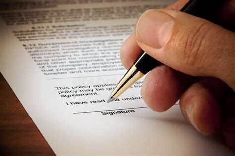 Business Signed Contract Signature Document Stock Photography Image