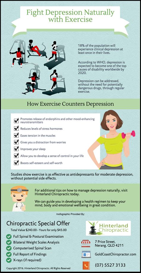 Another benefit is that different types of physical activity, from aerobic exercise to qigong , can help lessen depressive symptoms trusted source effects of. Fight Depression Naturally with Exercise