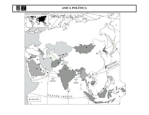 Mapa Mudo Politico Asia