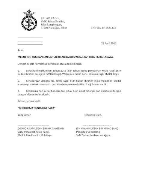 Doc Contoh Surat Mohon Tajaan Dokumentips