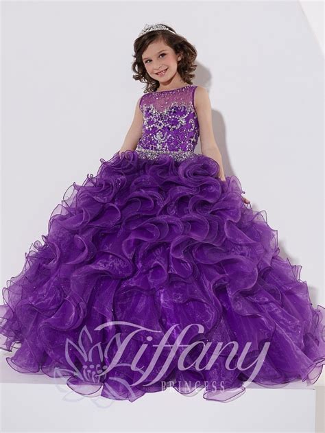 2018 Flower Girl Dresses Prom Dress Children Purple Organza Girl