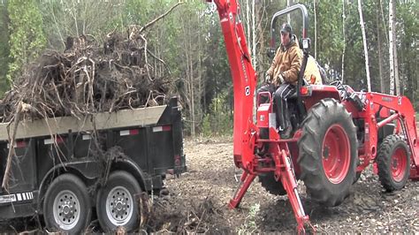 Kubota L4400 Tractor Bh92 Backhoe Hydraulic Thumb Lifting Tree Roots