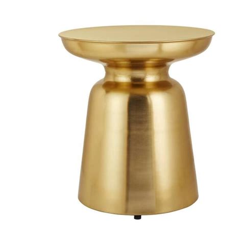 Home Decorators Collection Round Gold Metal Accent Table 165 In W X