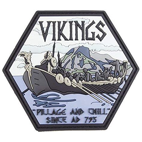 Vikings Pillage And Chill Pvc Tactical Morale Patch Velcro Brand Hook