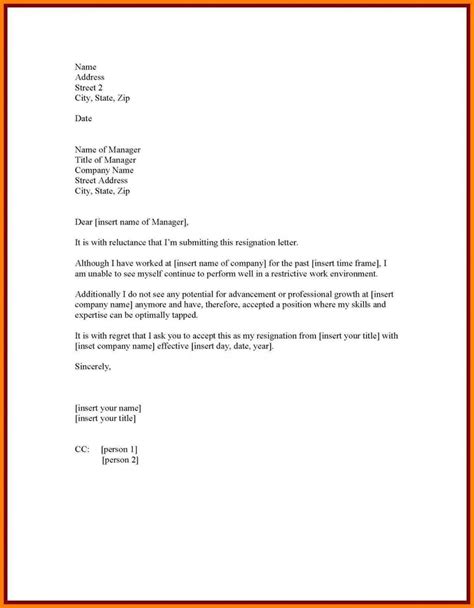 Resignation Letter Sample One Month Notice Letter Daily References My