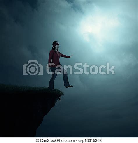 Stock Image Of Woman Walking Off Cliff A Woman Walking Off Of A Cliff