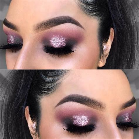 Purple And Pink Glitter Halo Eyes Valentines Day Makeup Ig