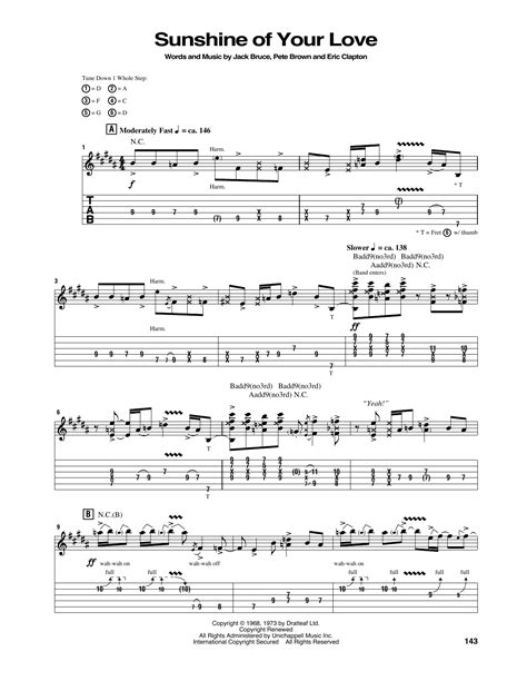 Sunshine Of Your Love By Jimi Hendrix Guitar Tab Guitar Instructor