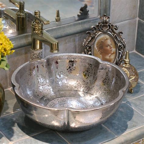 Luxury Artistic Procelain Handmade Europe Vintage Washbasin Artistic