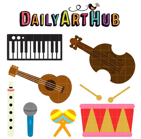 Musical Instruments Clip Art Set Daily Art Hub Graphics Alphabets