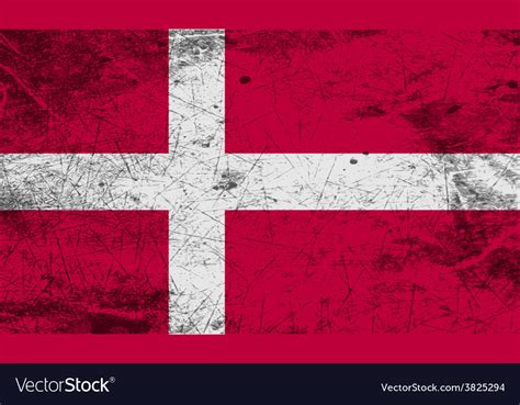 Flag Of Denmark With Old Texture Royalty Free Vector Image