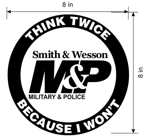 Smith And Wesson Decal Sticker Gun Pistol 380 White Decal Gun