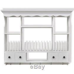 Check spelling or type a new query. Wall Dish Rack White Wooden Kitchen Display Cabinet ...