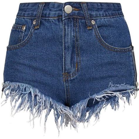 Petite Side Zip Detail Denim Hotpants 28 Liked On Polyvore Featuring