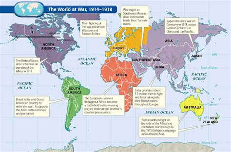 World At War 1914 1918 World War War Map