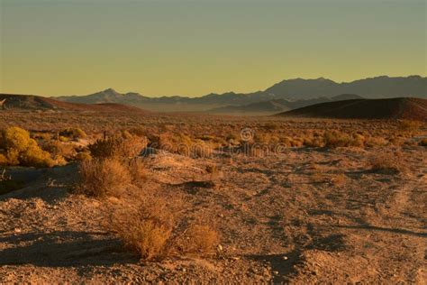 Mojave Desert Dusk Mountain Landscape Stock Image Image Of Background