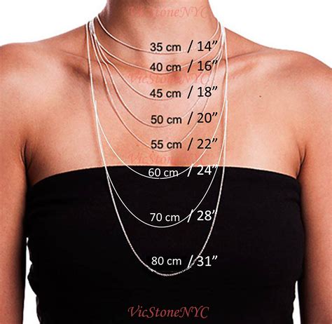Necklace Length Chart Necklace Size Chart Choosing The Etsy
