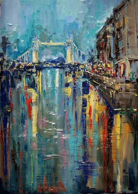 Abstract London 100x70cm Large Format Original Painting City Palette