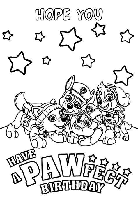 Printable Paw Patrol Birthday Coloring Pages Free Coloring Pages Of