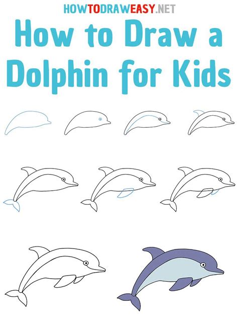 How to Draw a Dolphin for Kids Step by Step | Dolphins for kids