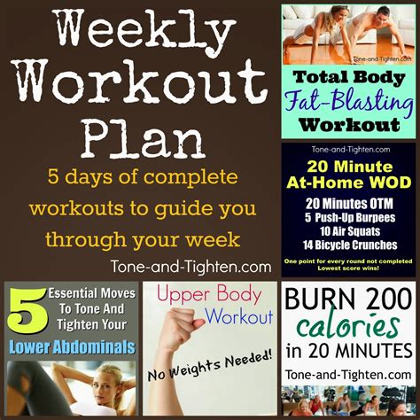 This might sound like hype, but it's not. Weekly Workout Plan - 5 Days of workouts to get you ...