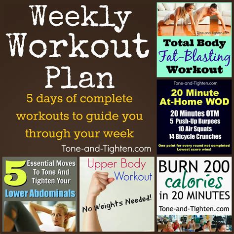 10 week mass building program this workout is designed to increase your muscle mass as much as possible in 10 weeks. Weekly Workout Plan - 5 Days of workouts to get you ...