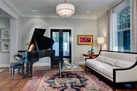 Black French Door With Black Piano Piano Living Rooms Grand Piano