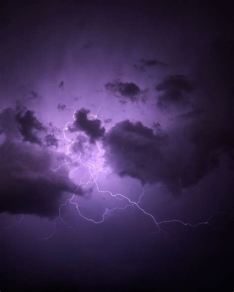 Download Wallpaper 2765x3456 Lightning Thunderstorm Clouds Purple Hd