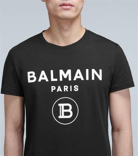 Balmain Foil Logo T Shirt In Black For Men Save 60 Lyst