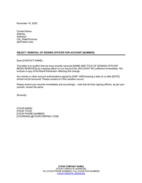 Letter format to change in authorised signatory for a bank account of a company.the letter has to be printed on the letterhead of the company. Sample Letter For Change Of Bank Account Details - Bank ...