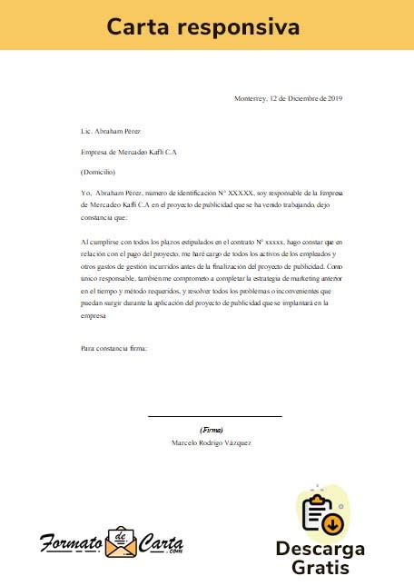 Despido Auroch Matón Modelo De Carta Responsiva De Vehiculo Diacrítico