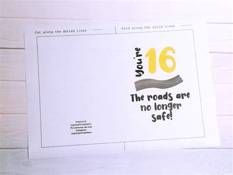 Printable 16th Birthday Card Funny 16th Birthday Card The Etsy