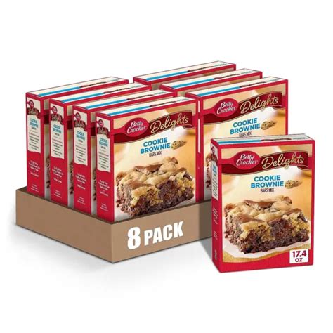 Betty Crocker Delights Cookie Brownie Bar Mix 174 Oz Pack Of 8 38