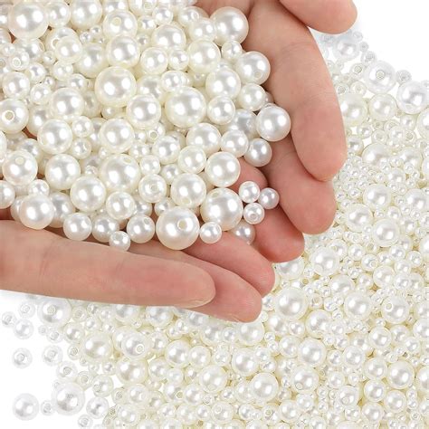 phinus 1950 pcs pearl beads with hole 5 size pearls for crafts round loose pearl beads for