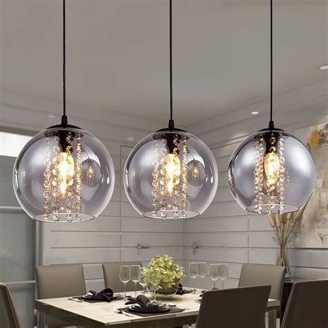 Chandeliers aren't often equated as kitchen lighting but when you. Modern Glass Beads Ball Crystal Ceiling Light Kitchen Bar ...